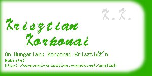 krisztian korponai business card